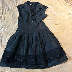 black taffeta with beads